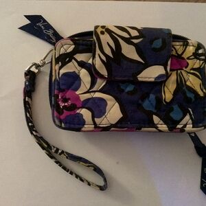 Vera Bradley African Violet Quilted Wallet Wristlet Floral Clutch Organizer 6x4